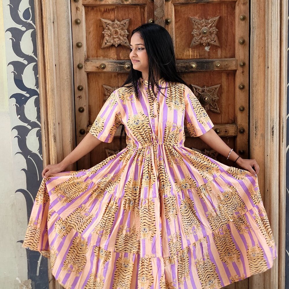 BRAND NEW Indian Cotton Maxi Dress With Waist Tie Summer Womens Clothing Dress